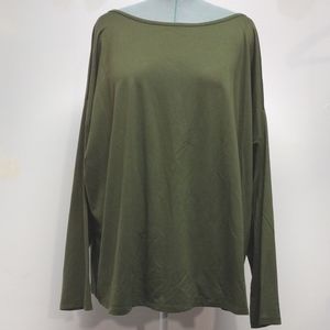 Ashley Stewart Size 5X Green off the shoulder knit top